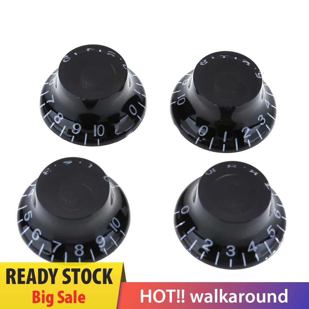 Walk 4pcs Transparent Acrylic Electric Guitar Bass Volume Knob Potentiometer Cap