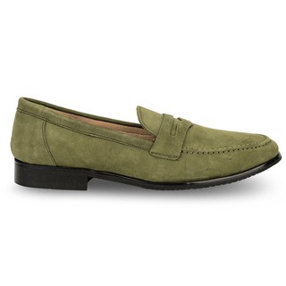 Giày lười nam G04X da lộn màu xanh