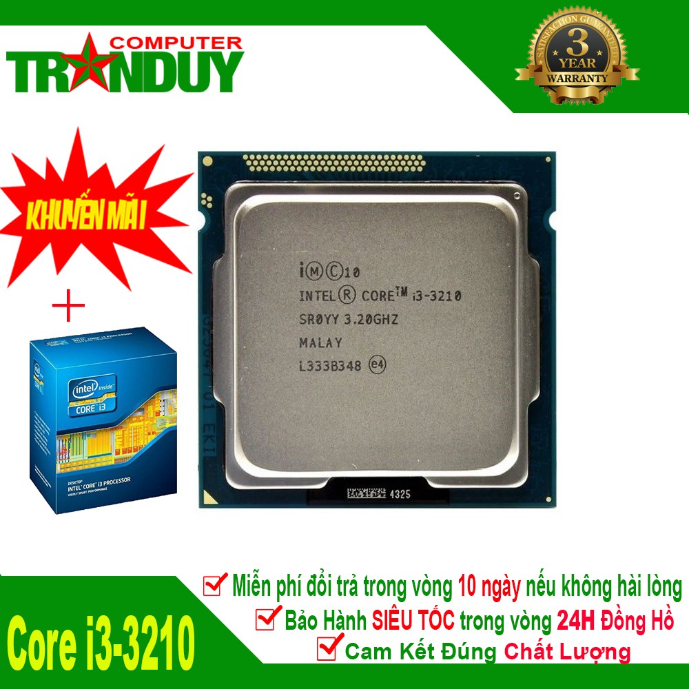 [Tặng Fan] Bộ Xử Lý CPU Core I3-3210 Hàng Tháo Máy Bộ