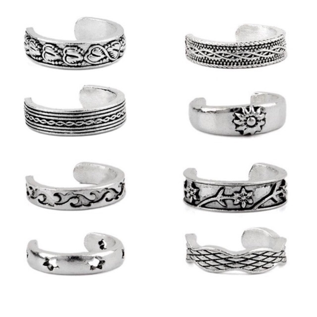 💍 Set nhẫn chân Boho 8 chiếc 💍