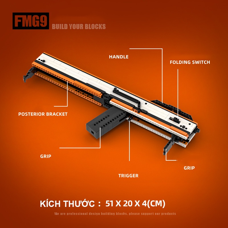 Đồ Chơi Lắp Ráp Mô Hình FMG9 Asiimov CSGO Với 400+ Mảnh Ghép, Bản Thiết Kế Tiêu Chuẩn Của Kevin183