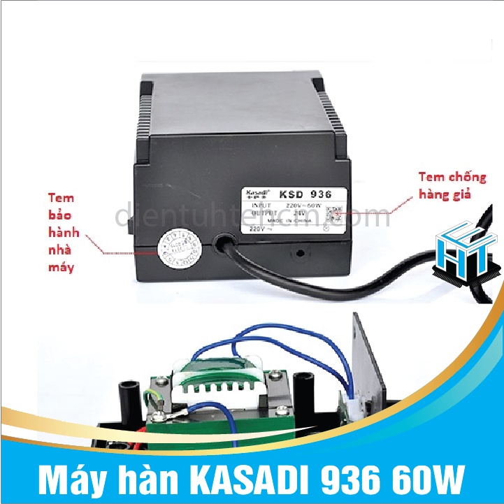 Máy hàn thiếc điều chỉnh nhiệt độ KASADI 936 60W