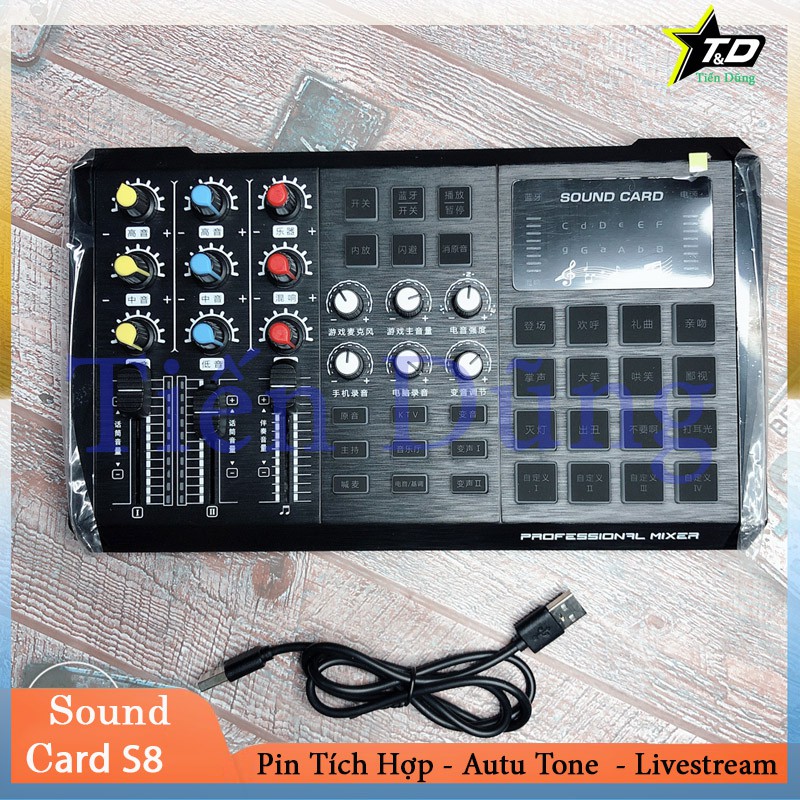 [Mã ELHACE giảm 4% đơn 300K] SOUND CARD S8 HÁT KARAOKE LIVE STREAM THU ÂM THẾ HỆ MỚI KẾT NỐI BLUETOOTH ,AUTO TUNE