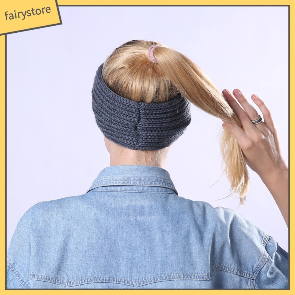 Băng Đô Dệt Kim Màu Trơn Thời Trang Giữ Ấm Cho Nữ