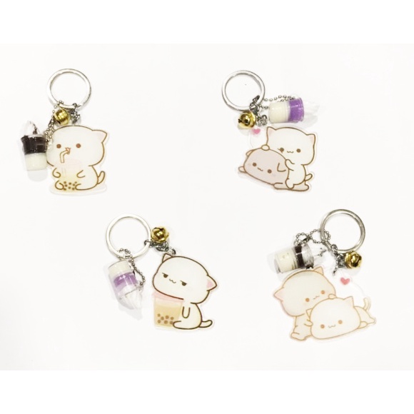 Móc khóa mèo mitao ly kem MKK9a dễ thương hoạt hình