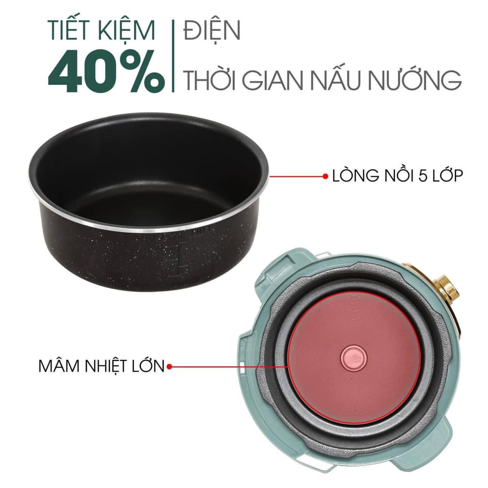 NỒI ÁP SUẤT ĐA NĂNG CHEF&amp;CHEF CH-689VN 4 LÍT MÀU XANH LỤC BẢO