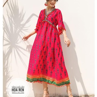 Đầm maxi big size thổ cẩm từ 55kg-90kg