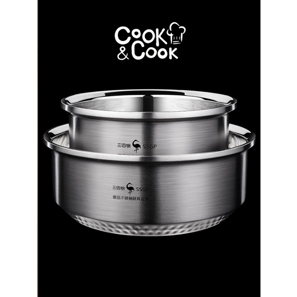 Tô inox 304 dụng cụ nhà bếp cao cấp - SSGP - 19x8.7cm, 336g, 1286ml