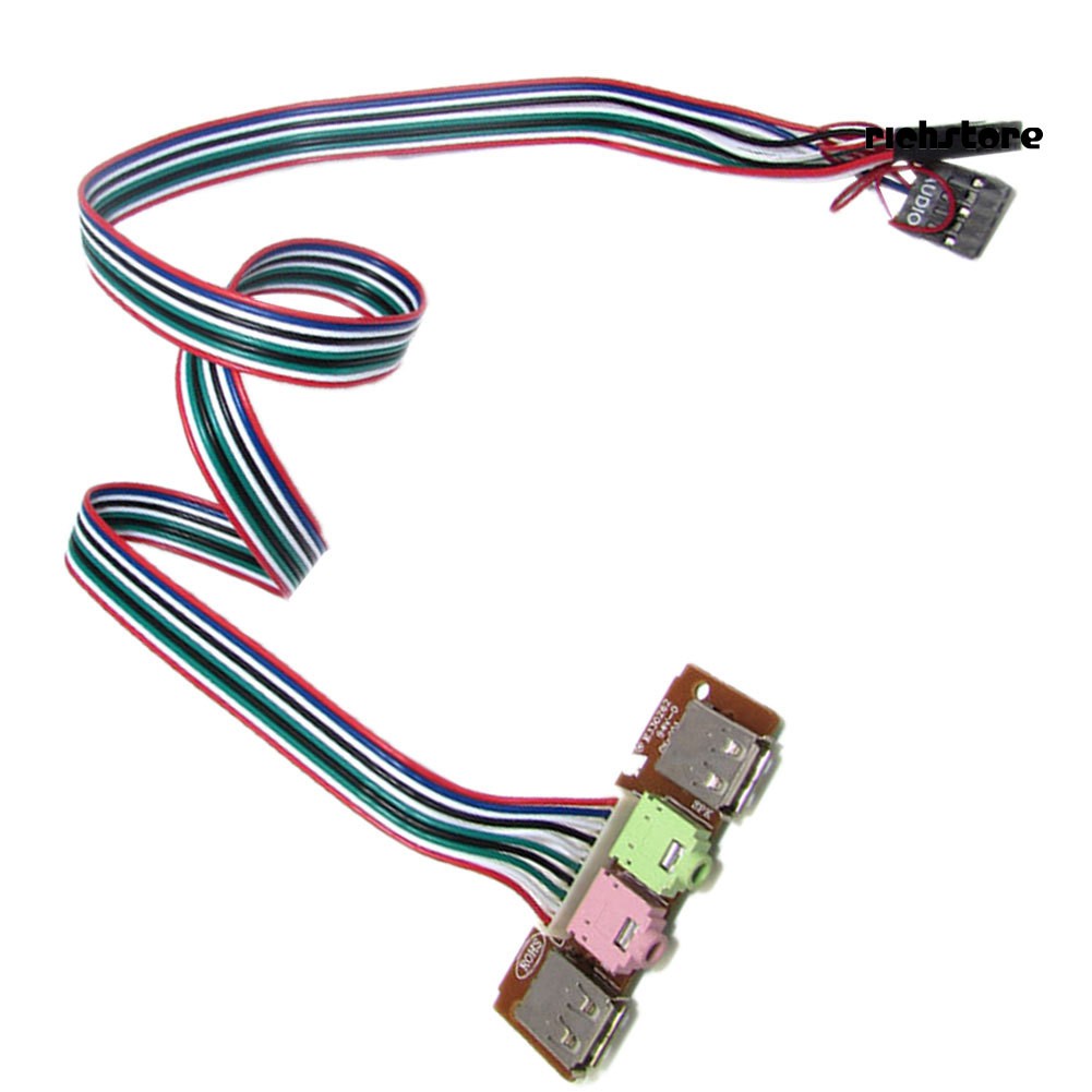 EJ_6.8cm PC Computer Case Front Dual USB Audio Port Panel Mic Earphone Jack Cable