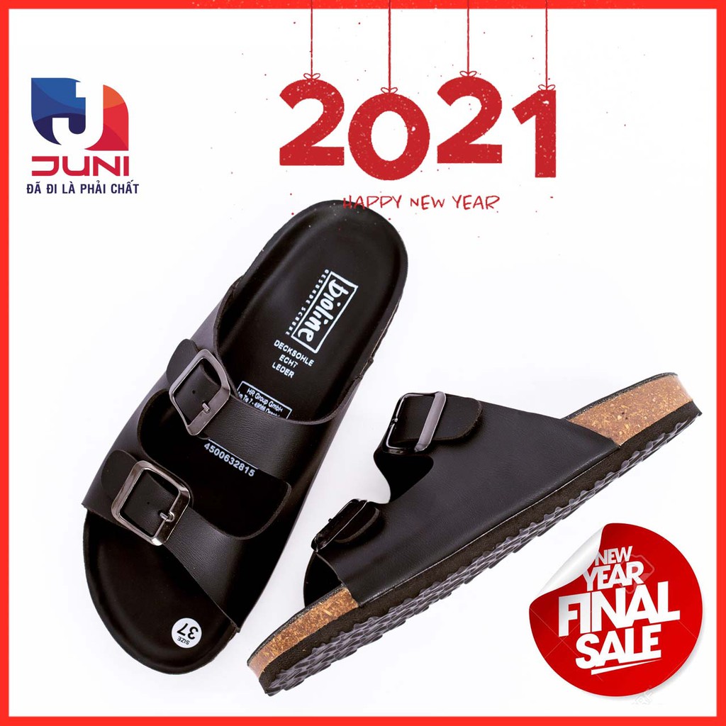 [DA PU-CHỐNG NƯỚC] PU01- Dép sandal quai ngang da PU, đế trấu Bioline - Xuất khẩu châu Âu - Juni Store