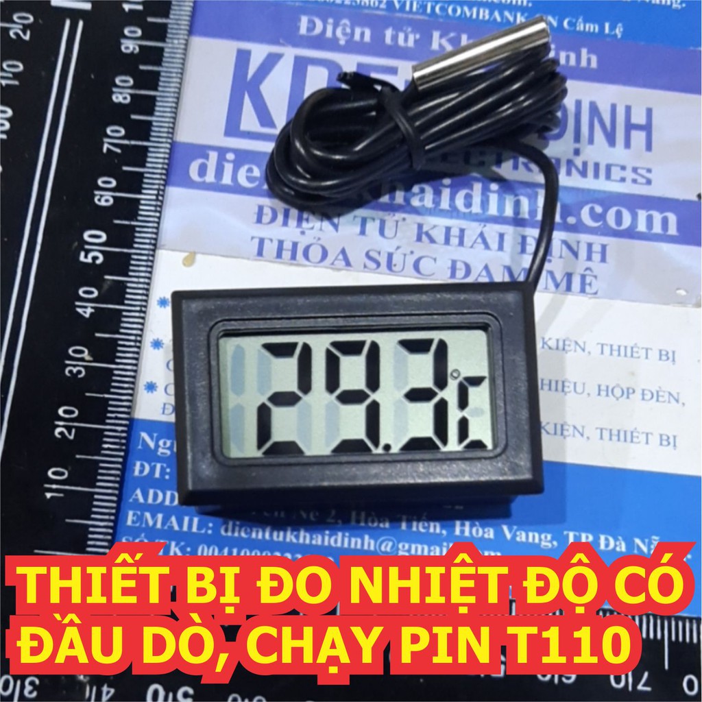 THIẾT BỊ ĐO NHIỆT ĐỘ CÓ ĐẦU DÒ, CHẠY PIN T110 kde1305