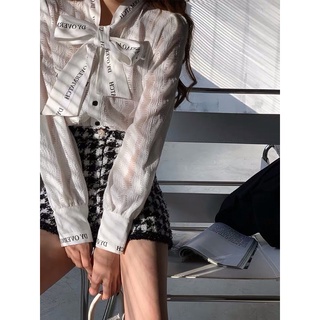 Set áo kiểu kèm quần dạ Tweed sang chảnh