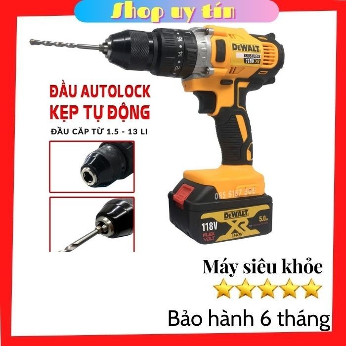 Máy khoan pin Dewalt đầu 13 máy 3 chức năng khoan sắt , khoan gỗ, khoan tường