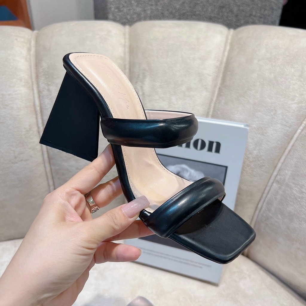 [SHOPEE TRỢ GIÁ] DÉP GUỐC CAO GÓT 9P 2 QUAI PHỒNG GÓT TAM GIÁ SANG CHẢNH