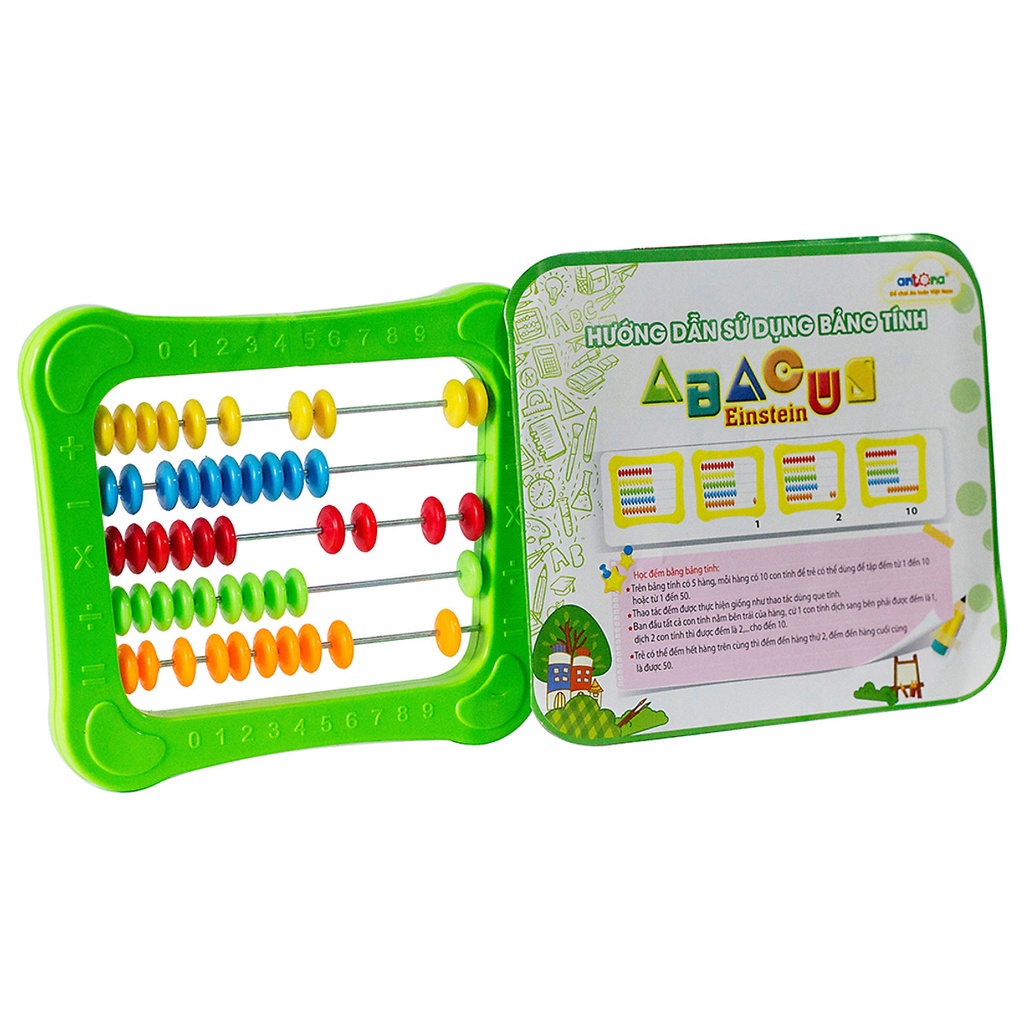 [CHÍNH HÃNG] BẢNG TÍNH ABACUS ANTONA - QUE TÍNH THÔNG MINH HÃNG ANTONA HỌC TOÁN CHO BÉ