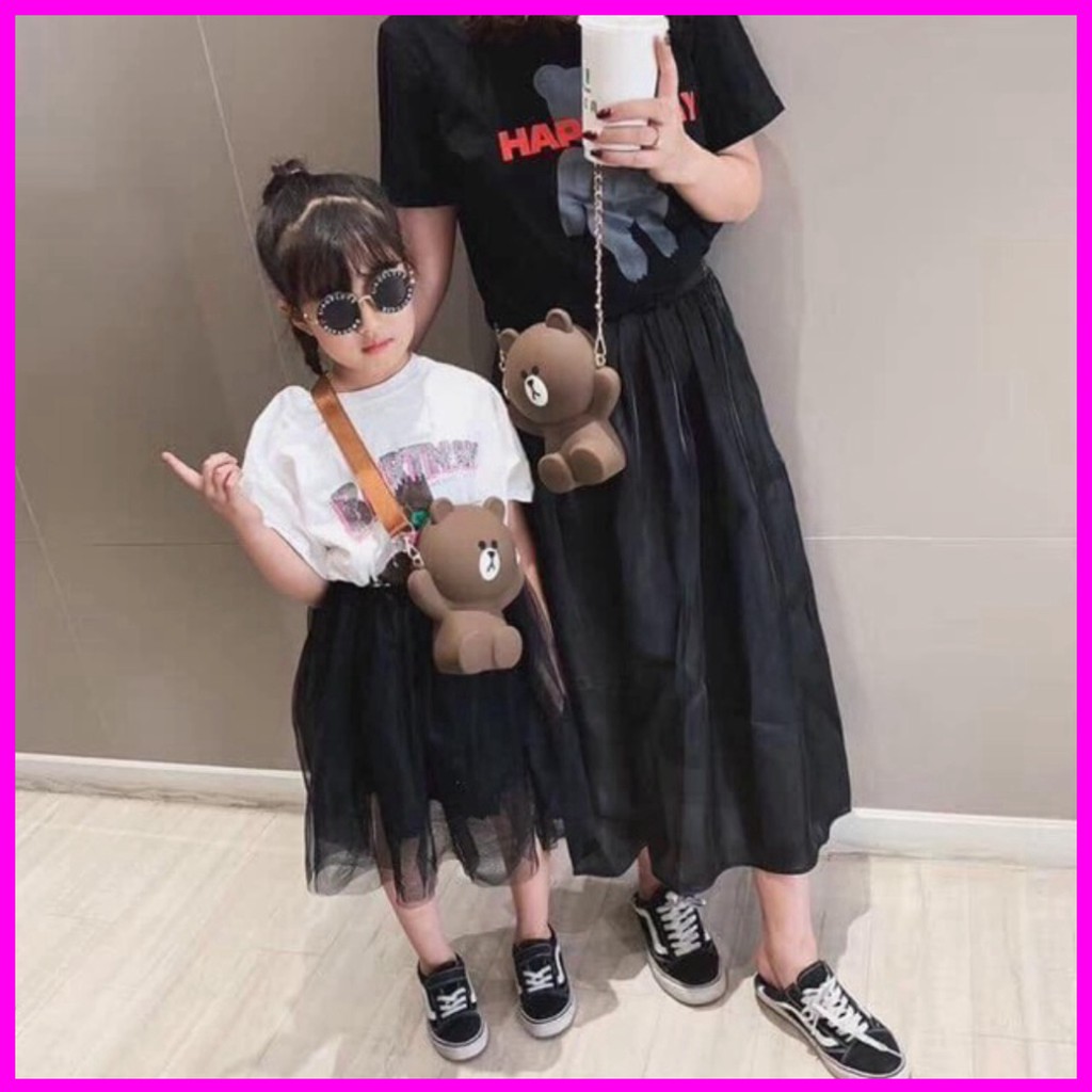 ❤️𝙁𝙍𝙀𝙀𝙎𝙃𝙄𝙋❤️ Túi đeo chéo gấu silicon brown
