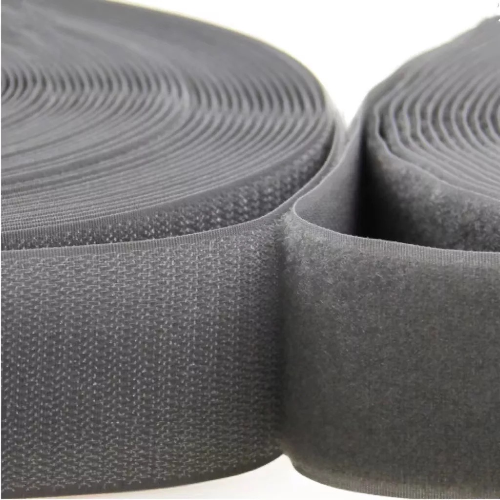 Miếng dán xé bản 2.5cm, băng dính gai velcro tape/ khóa nhám không keo  màu xám, đen, trắng