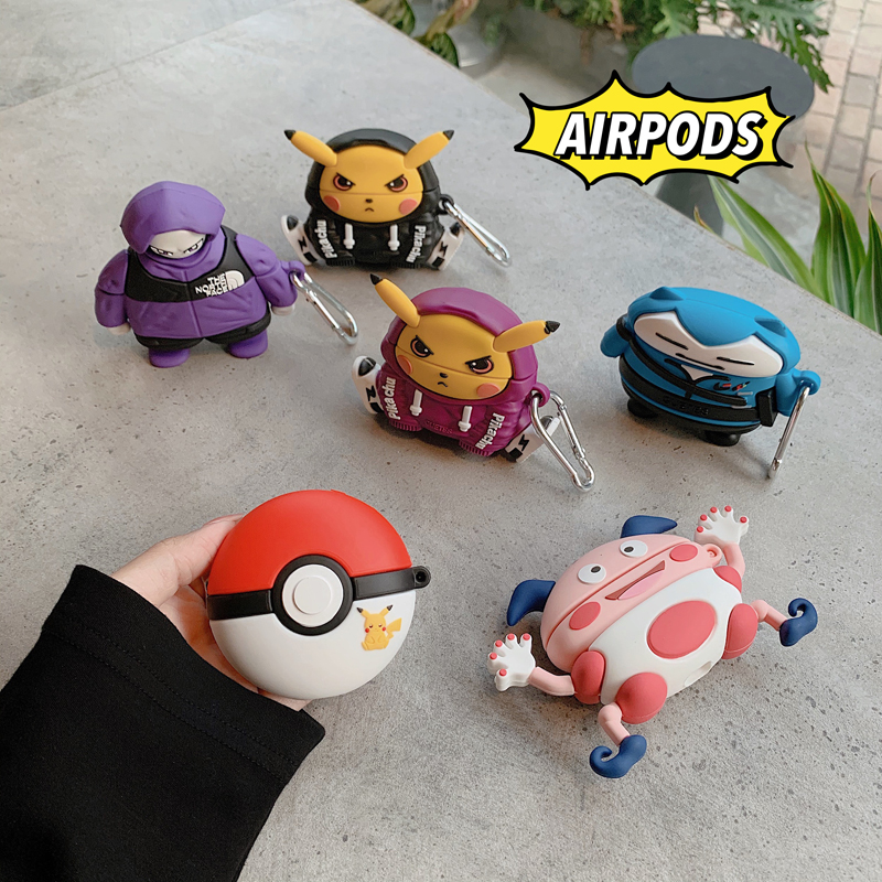 🔥In Stocks Pokémon AirPods Pro Case Earphone Protective Case Pikachu Mew-two Apple Wireless Bluetooth Headphone Case Pokeball Snorlax Soft AirPod Cover Mr.Mime Earbuds Shockproof Casing