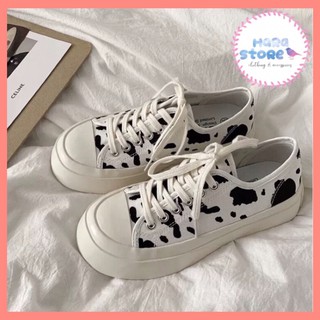 Giày đế bánh mì hoạt tiết bò sữa đáng yêu hot 2021