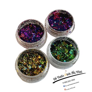 Set 4 hũ nhũ khổng tước trang trí móng