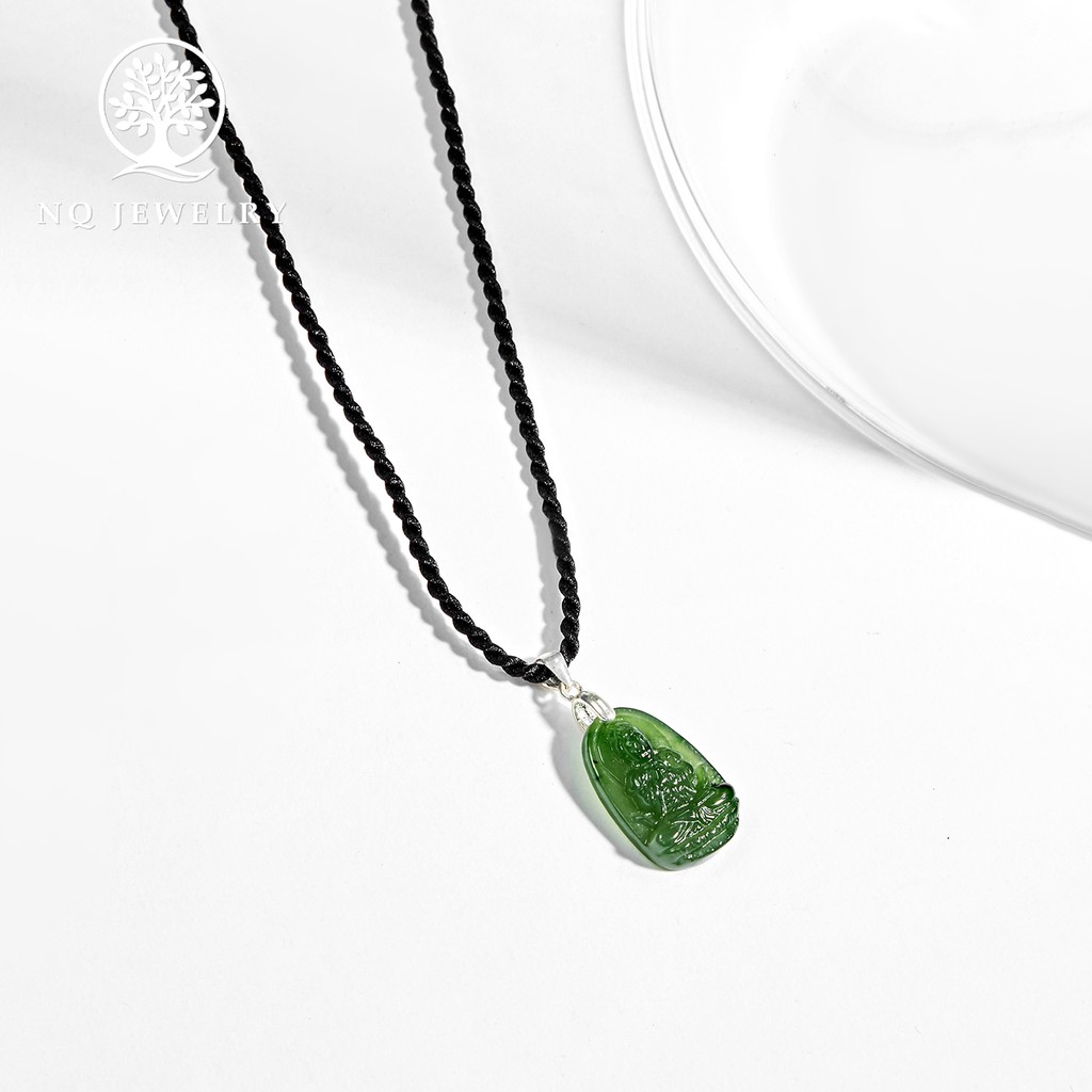 Dây chuyền phật bản mệnh xanh ngọc 1.7x1.2cm - NQ Jewelry