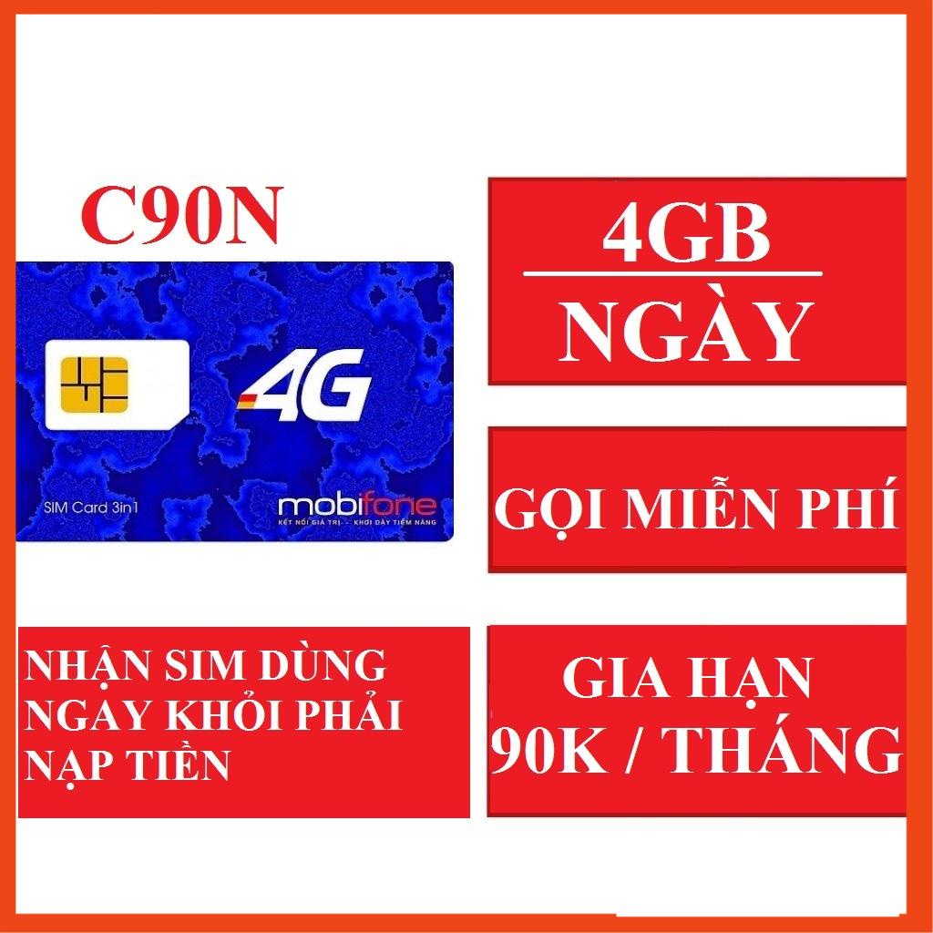 Sim 4G Mobifone C90N /LOCAL GỌI MIỄN PHÍ