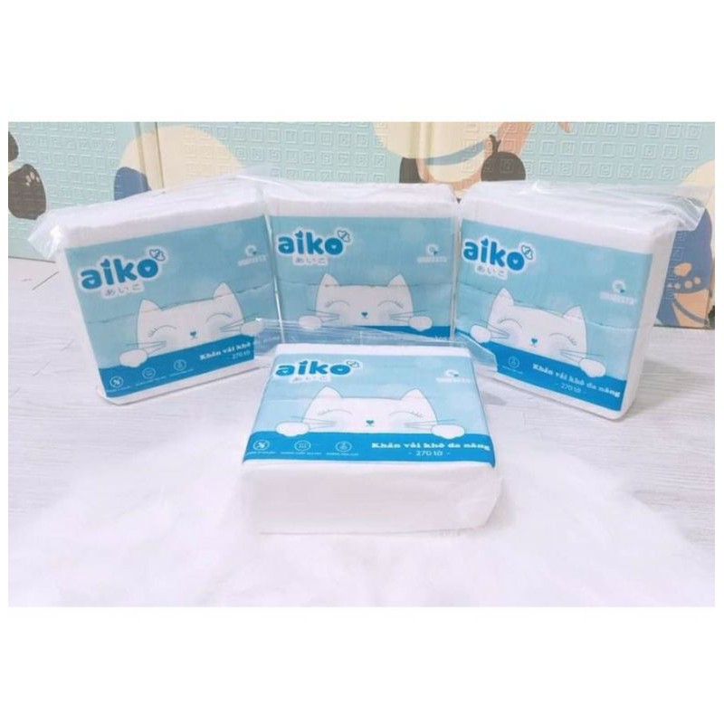 Aiko - Khăn vải khô đa năng gói 270 tờ/ 300gr