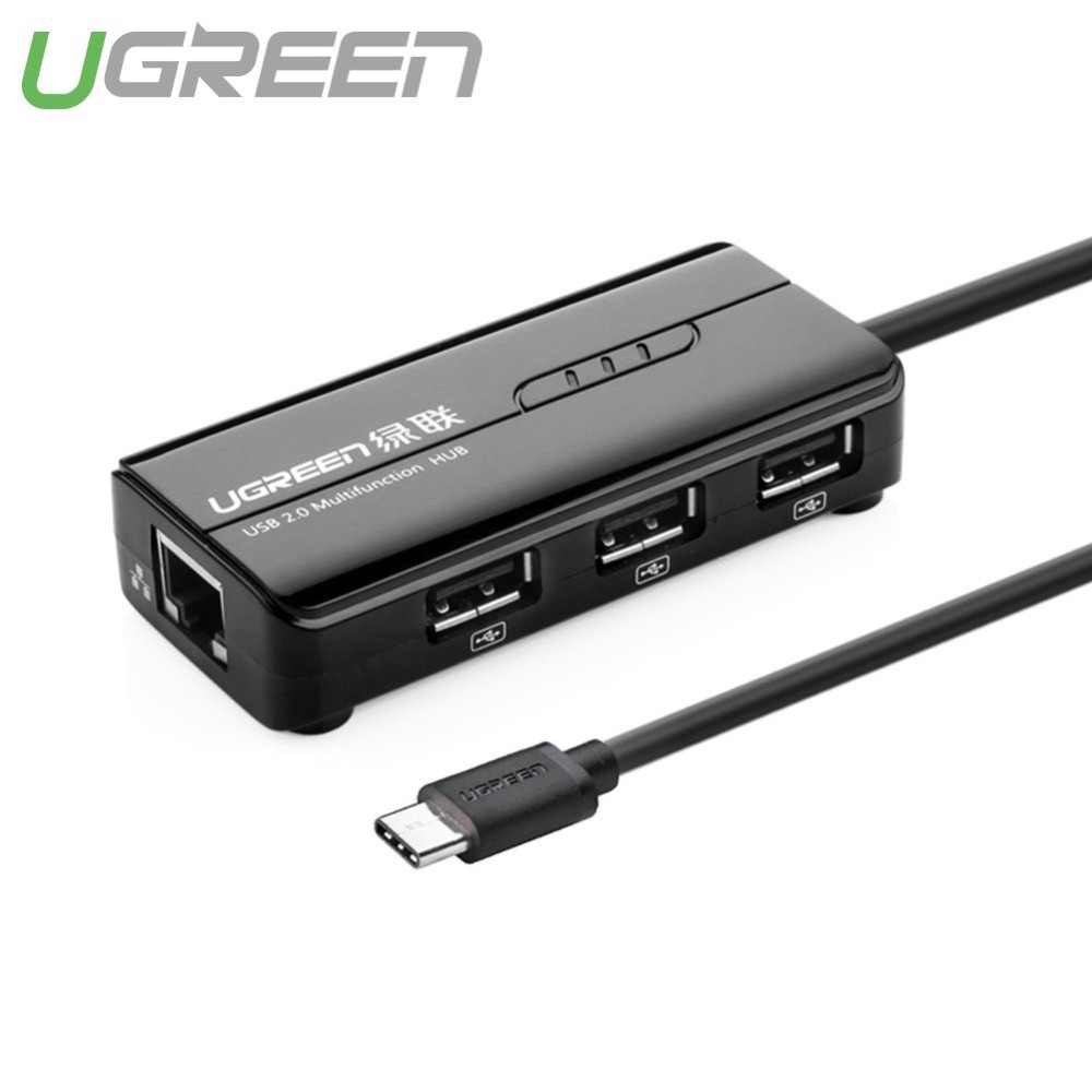 Hub USB, Bộ chia USB Type C ra 3 cổng USB 2.0 và 1 cổng Lan 10/100 Ugreen 30289