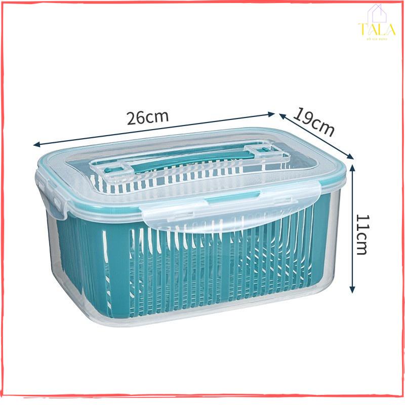 Bộ Lạnh 5 Hộp 15 Chi Tiết Có Rổ Và Nắp Đậy - Bộ 5 Hộp Đựng Đồ, Thực Phẩm Bảo Quản Tủ Lạnh Đa Năng