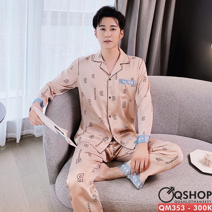 Bộ đô pijama quần dài tay dài nam QM353
