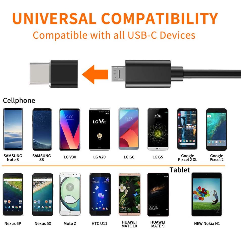 Đầu Chuyển Đổi Micro USB Sang Type-C USB 3.0 Sạc Nhanh Cho Điện Thoại Xiaomi Vivo Samsung Oppo Redmi