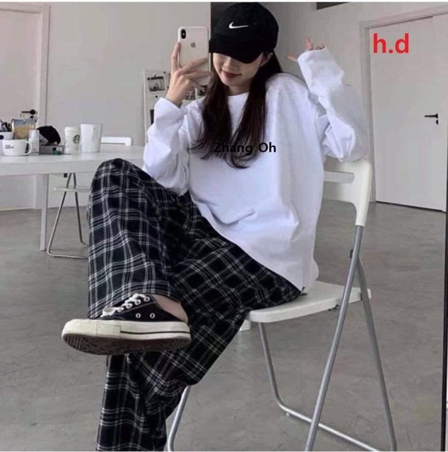 Sét áo Zang oh + quần kẻ đen HĐ12