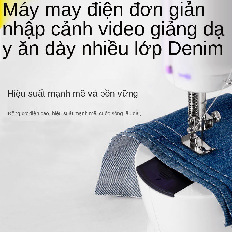 máy may mini gia đình để bàn hướng dẫn sử dụng điện ăn dày tự động thu nhỏ đa chức năng 202 kiểu