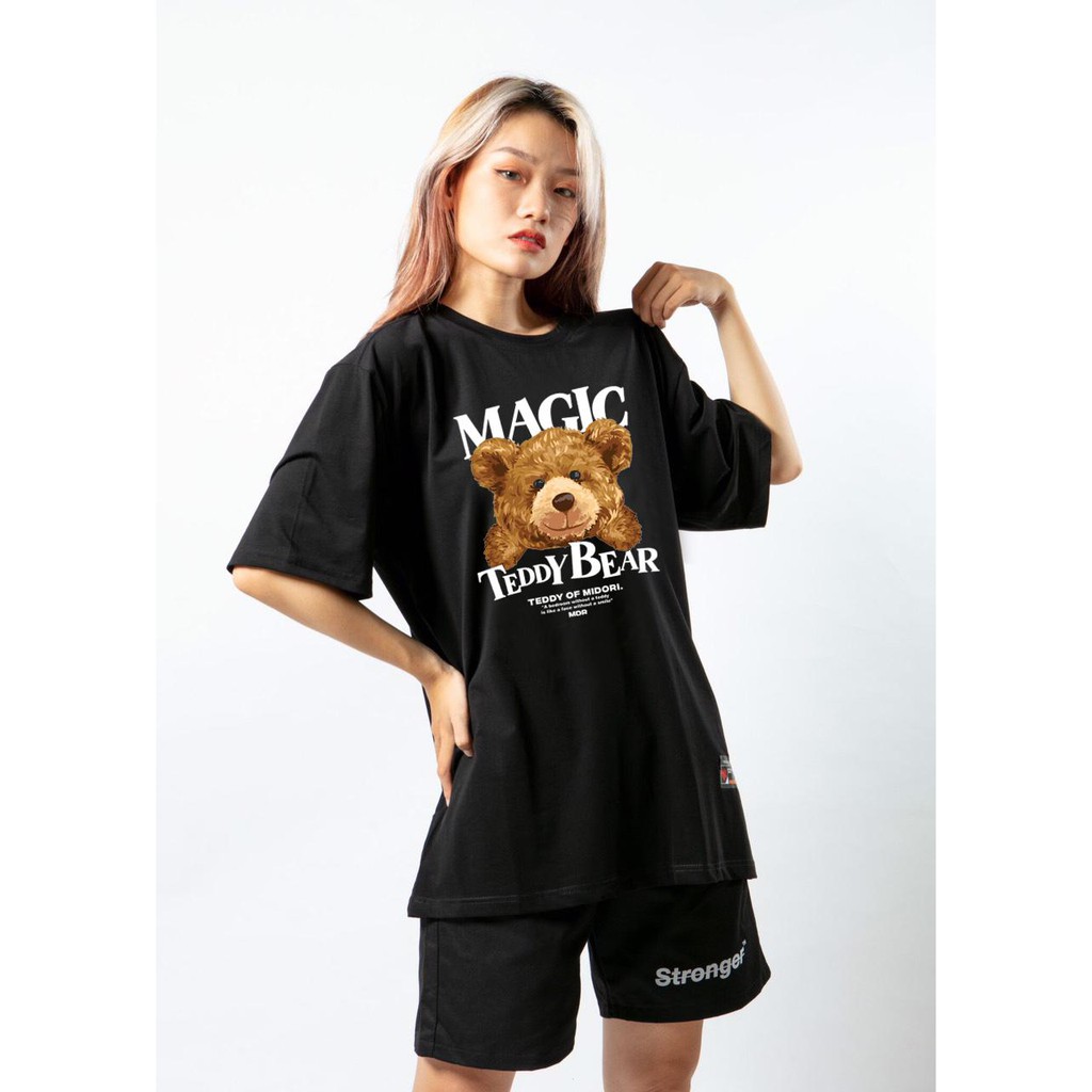 Áo phông unisex tay lỡ form rộng Thun Nam Nữ Gấu mập Teddy Local Brand Mi Midori