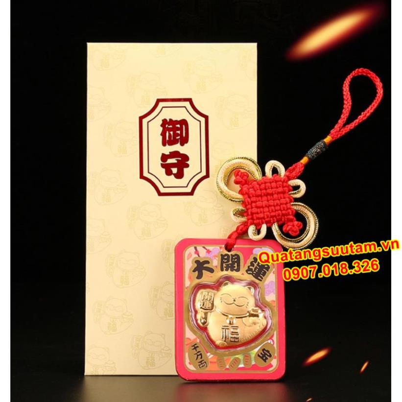 [RƯỚC LỘC] Bao lì xì mèo thần tài như ý cát tường vàng 24k 9999, Quà Tết 2023 (Có Dây Treo)