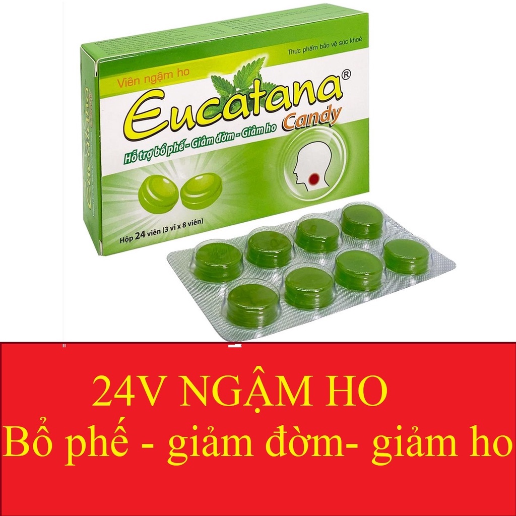 [Hộp 24 viên] Viên Ngậm ho Eucatana, nguồn gốc tự nhiên, giảm đau rát họng (Chính hãng)