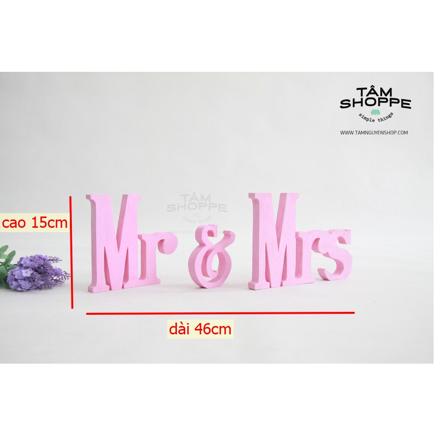 Bộ chữ MR &amp; MRS MÀU HỒNG