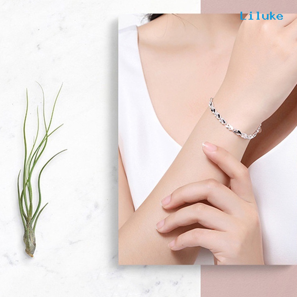 Vòng Tay Hợp Kim Mạ Bạc Kiểu Dáng Tinh Tế Thời Trang Cho Nữ