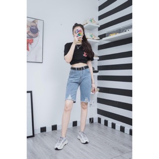 🔥Quần Jeans Ngố Nữ Rách Nhẹ