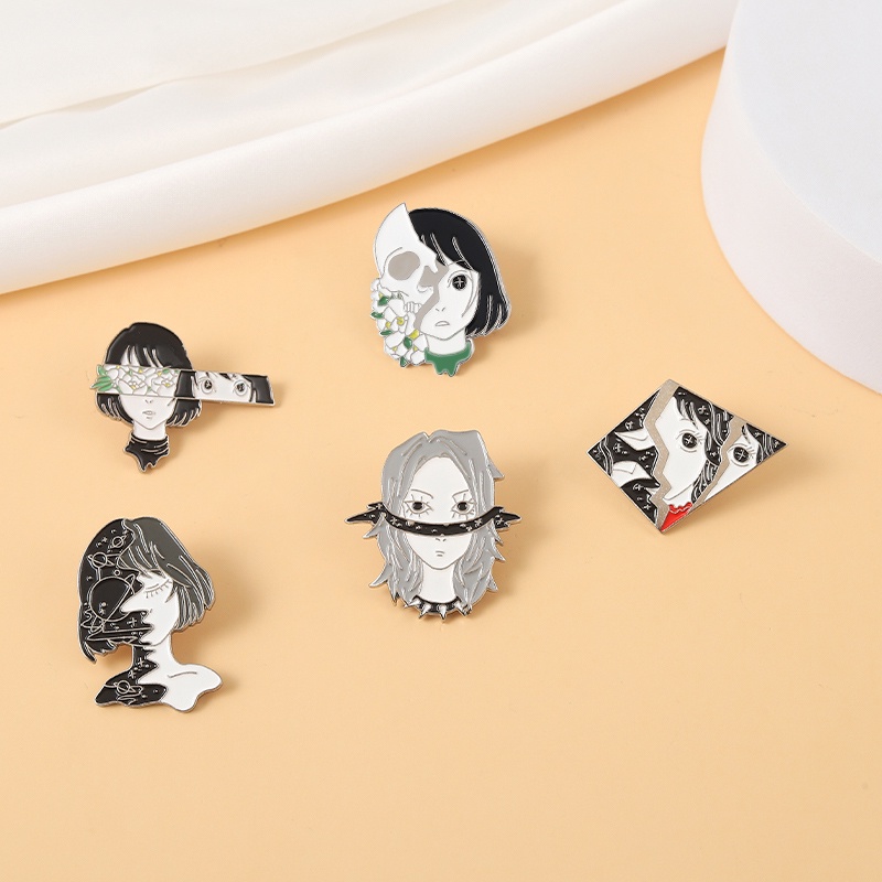 Ghim Cài Áo Họa Tiết Đầu Lâu Phong Cách Anime Độc Đáo
