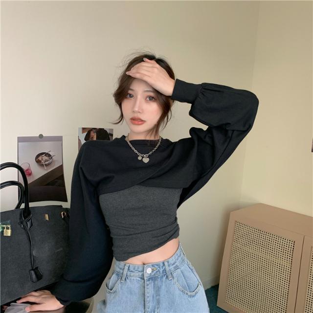 Áo sweater dáng ngắn thời trang xuân thu