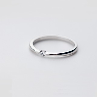 Nhẫn bạc  nhẫn nữ bạc s925 có size viên pha lê tròn basic thiết kế Cá jewelry