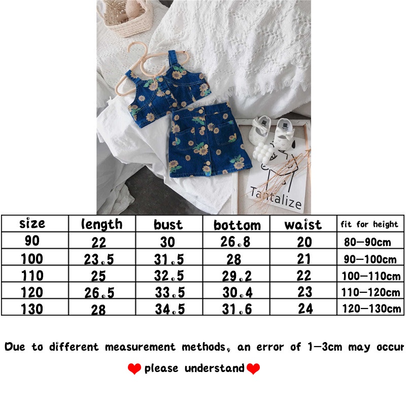 Bộ áo Denim + chân váy thiết kế mới thời trang mùa hè theo phong cách Hàn Quốc cho bé gái