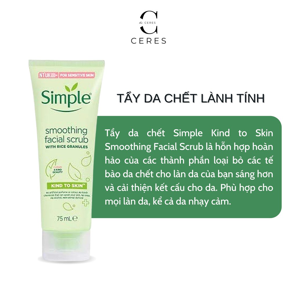Combo Simple  Tẩy Tế Bào Da Chết Dịu Nhẹ