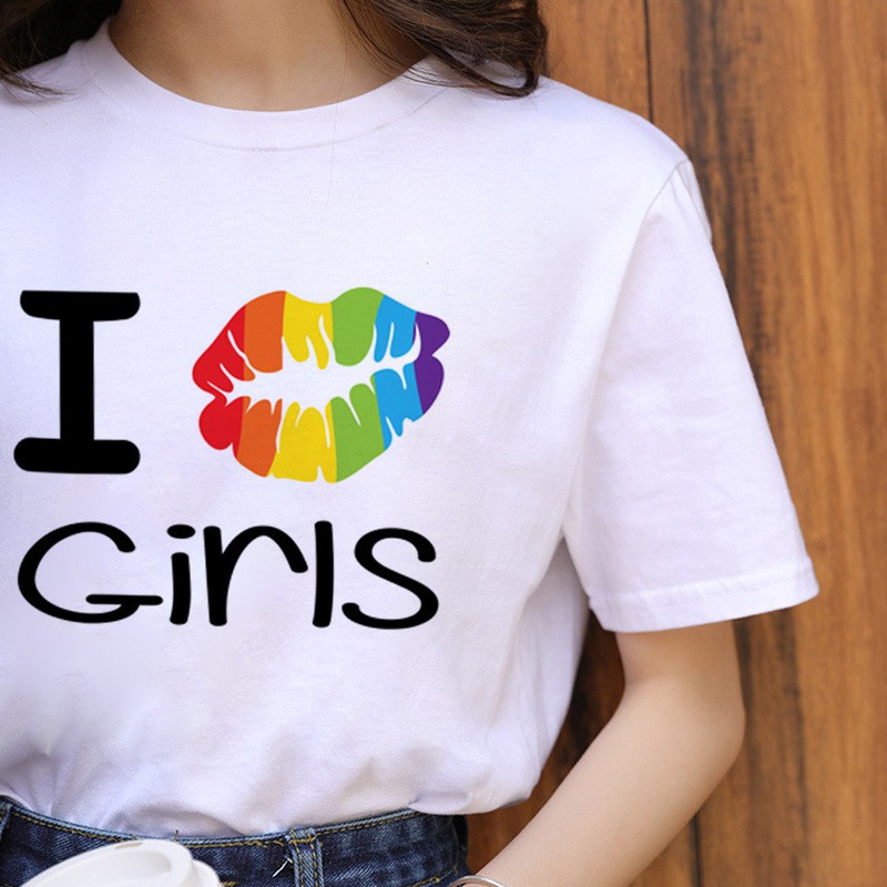 ÁO cầu vồng LGBT  mang chữ I Girls - AQ012