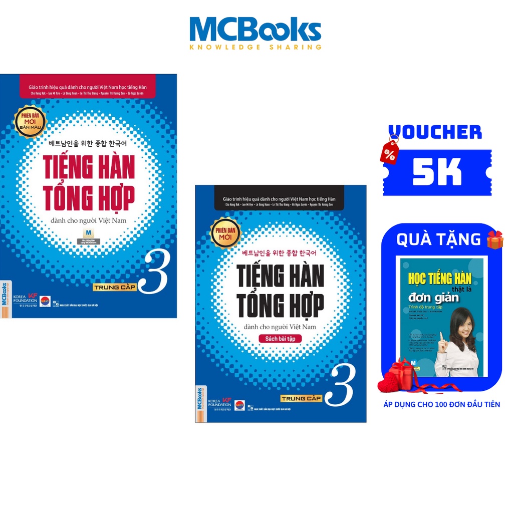 Sách - Combo Giáo Trình Tiếng Hàn Tổng Hợp Dành Cho Người Việt Nam - Trung cấp 3