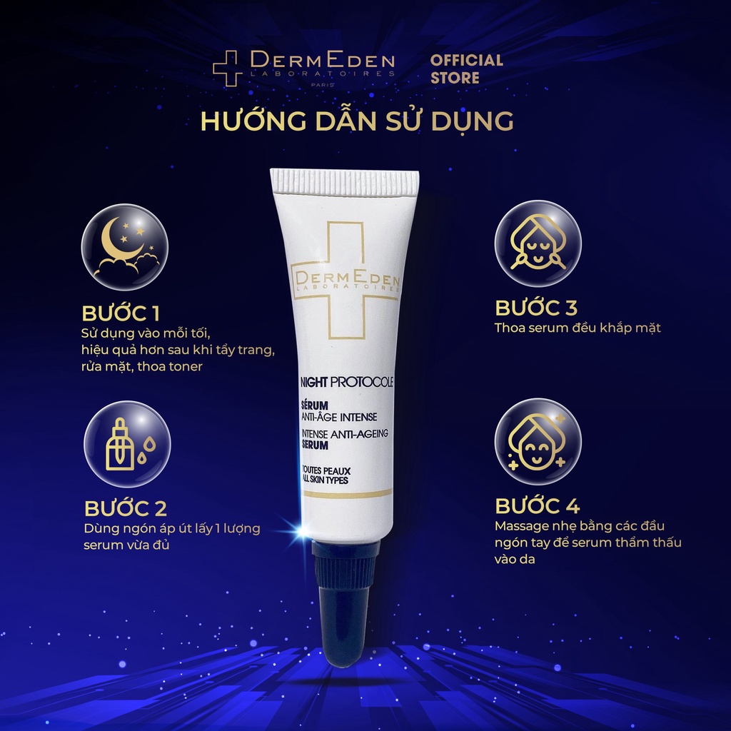 Chăm sóc da ban đêm chống lão hóa DERMEDEN Night Protocole Retinol 1% + Niacinamide 5% + HA 1%