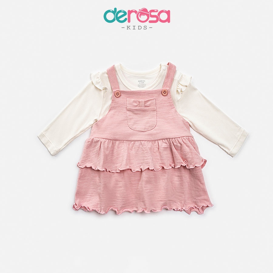 Set Váy Yếm Sơ Sinh Mix Body Dài Tay (3 - 12 tháng) DEROSA KIDS B227-710V