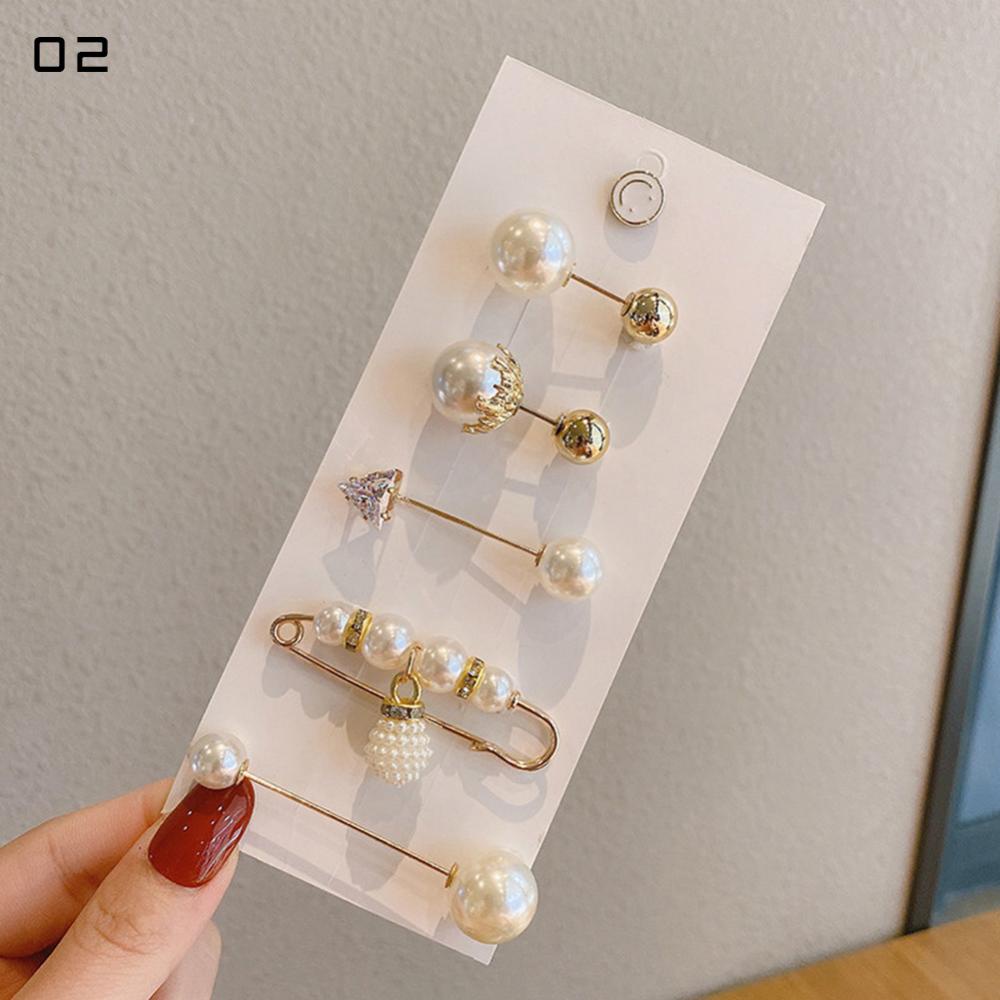 1 Bộ Ghim Cài Áo Đính Ngọc Trai Giả Chống Trượt Thời Trang Cho Nữ H7Q9