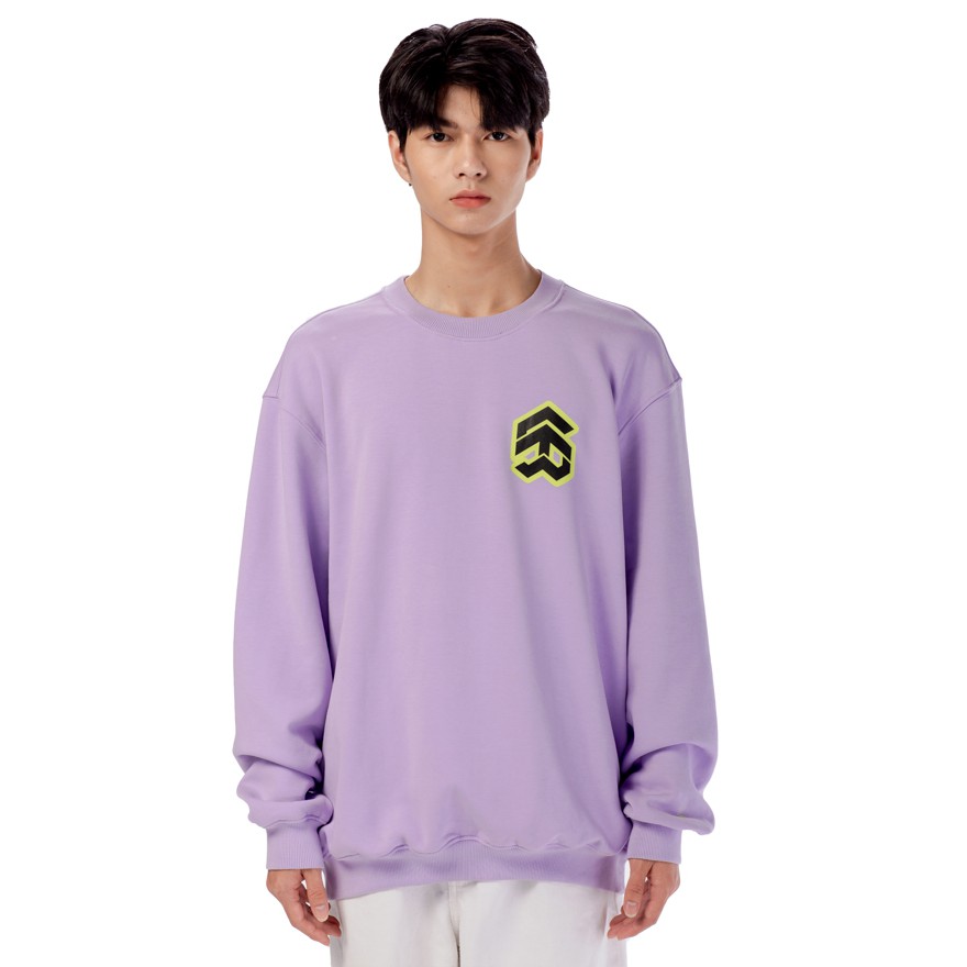 Áo Sweater 5THEWAY /stroke/ Big Logo Square Sweater In Pastel Lilac Màu Tím